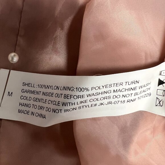 1 Sunset Lane Womens Pink Long Sleeve Hooded Rain Jacket Size Medium - Picture 10 of 10